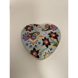 BRIGHTON Jewelry Tin Heart Shaped Floral Paisley Gift Tin Metal Gift Box Empty